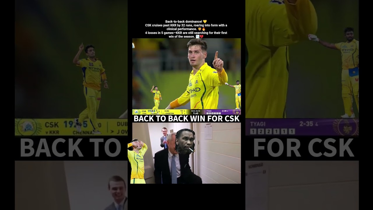 CSK beat kkr by 32 runs #cskvskkr #ipl2026 #shorts
