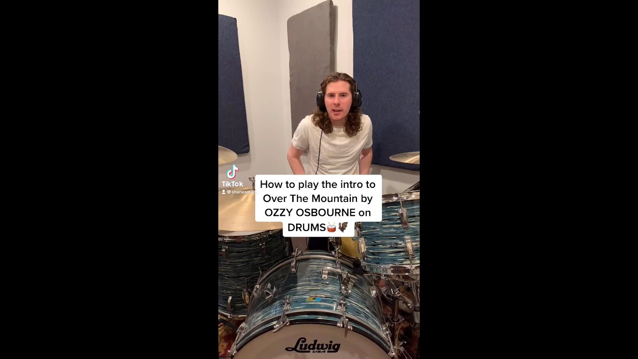 How to play the intro to Over The Mountain by OZZY OSBOURNE on DRUMS