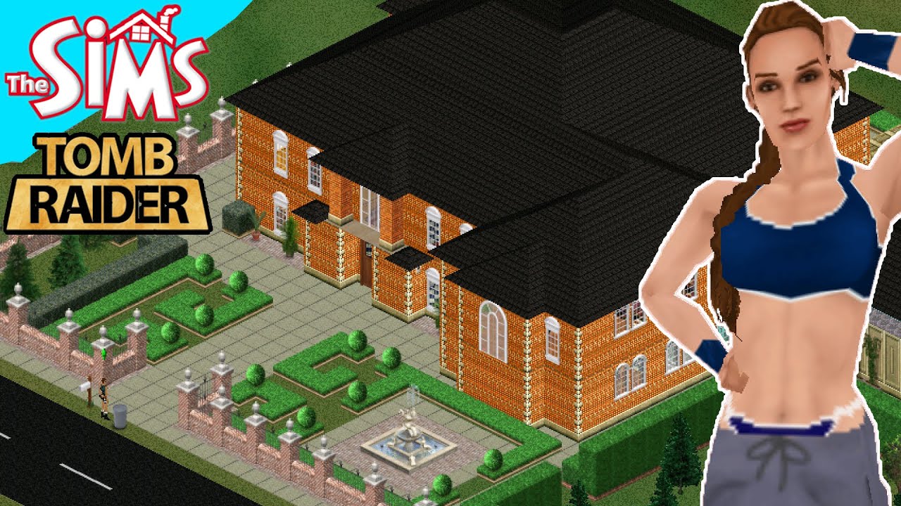 Lara Croft's Manor in The Sims 1 Complete Collection! 🏃🏻‍♀️ Tomb Raider Mansion Build 2 Sim Lane 🏡