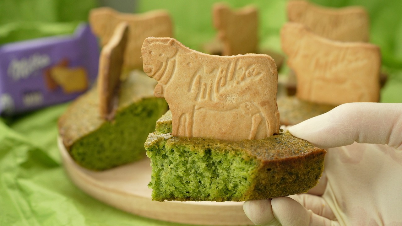 Milka Choco MOO Green Cake ミルカ チョコムーと小松菜で牧場の牛ケーキ