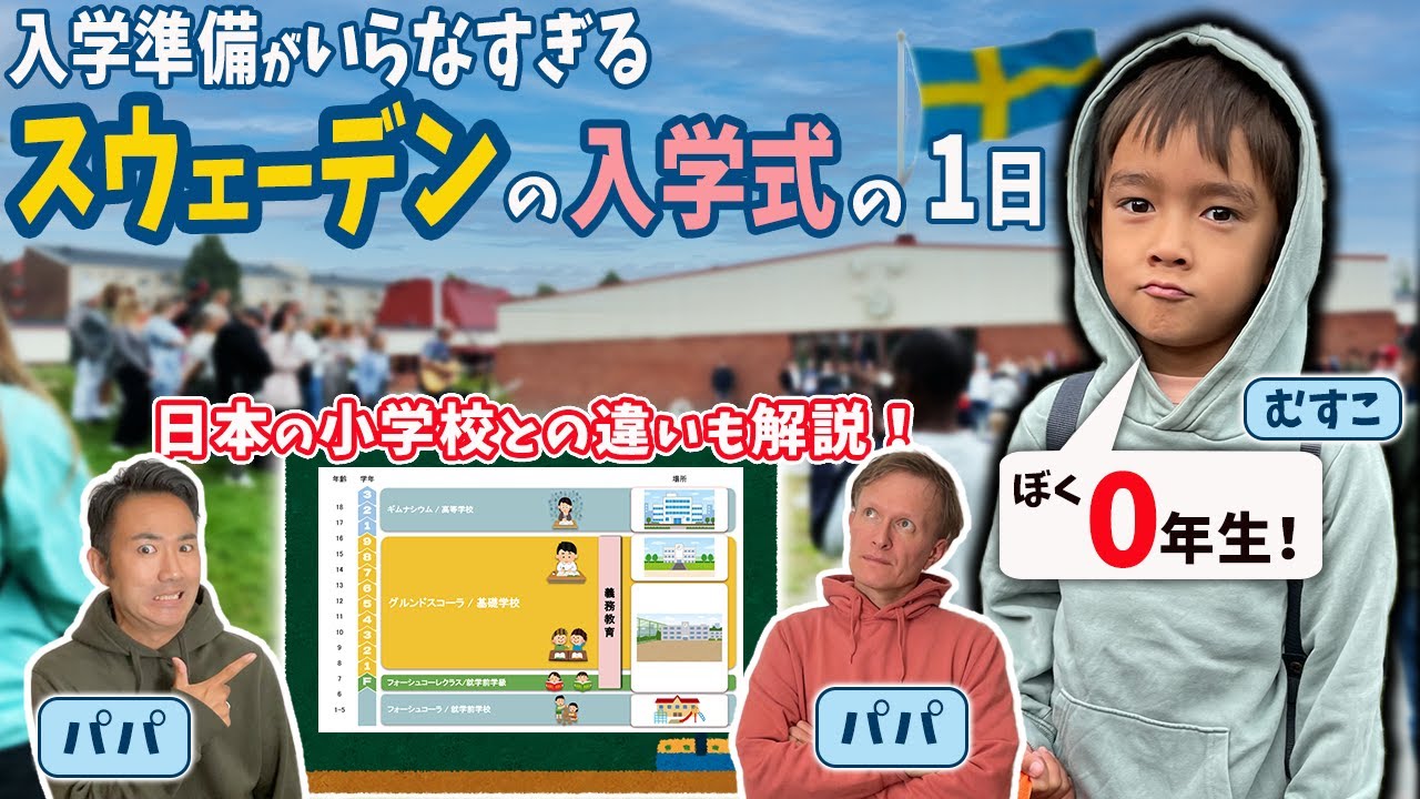 🇸🇪義務教育が◯年間!? 学童の時間が長すぎる!? 8月から始まる驚きのスウェーデンの入学式！【ふたりぱぱvlog】(Eng:sub)