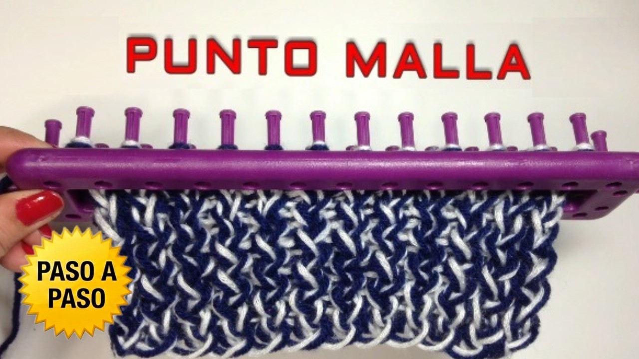 PUNTO MALLA en Telar Rectangular - MUY FACIL paso a paso