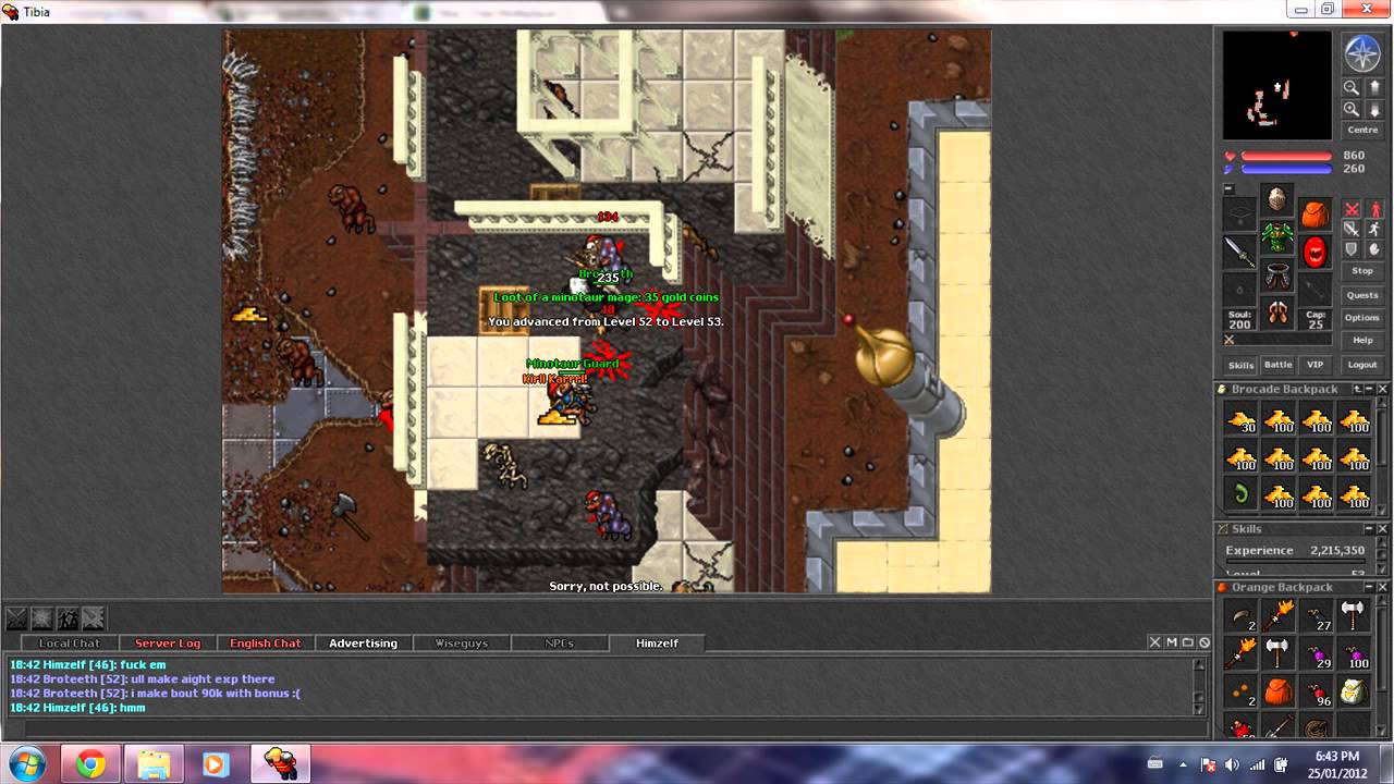 Tibia - Broteeth's Life (Level 100 Screenshots)