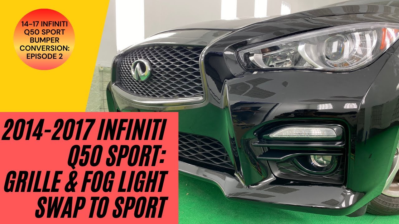 How to Replace 2014-2017 Infiniti Q50 Fog Light & Grille | Q50S Sport Black Grille (2 of 3)