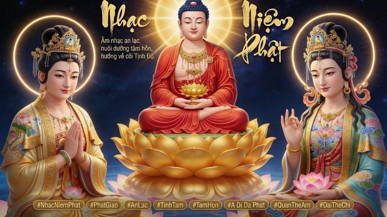 Nhạc Niệm Phật Tĩnh Tâm - Tây Phương Tam Thánh Tiếp Dẫn | Xua Tan Mọi Muộn Phiền