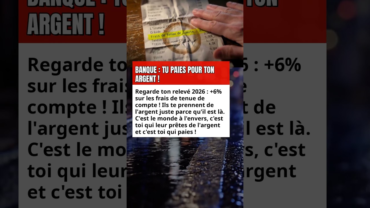 BANQUE : TU PAIES POUR TON ARGENT !