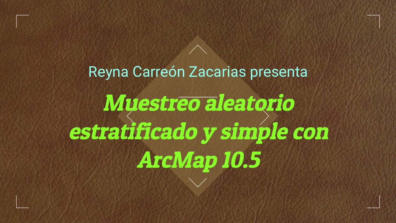 Muestreo aleatorio estratificado y simple en ArcMap 10 5