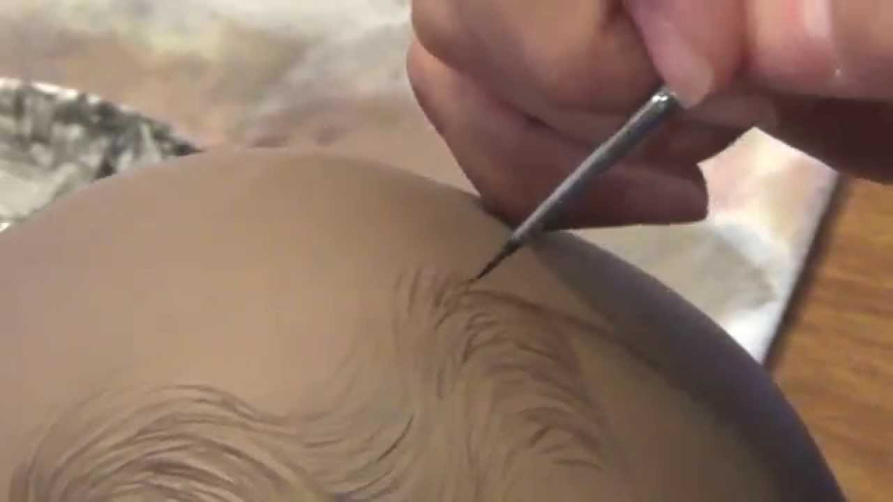 How I Paint Hair on Reborn Doll (2 of 2) - Not a Tutorial - Biracial Fei Yen Sculpt