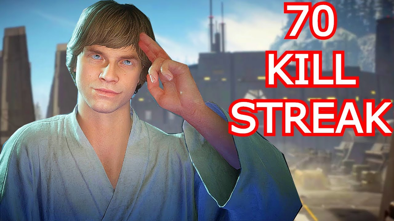 A 70 KillStreak Without Using Abilities As Luke Skywalker! - Star Wars Battlefront 2!