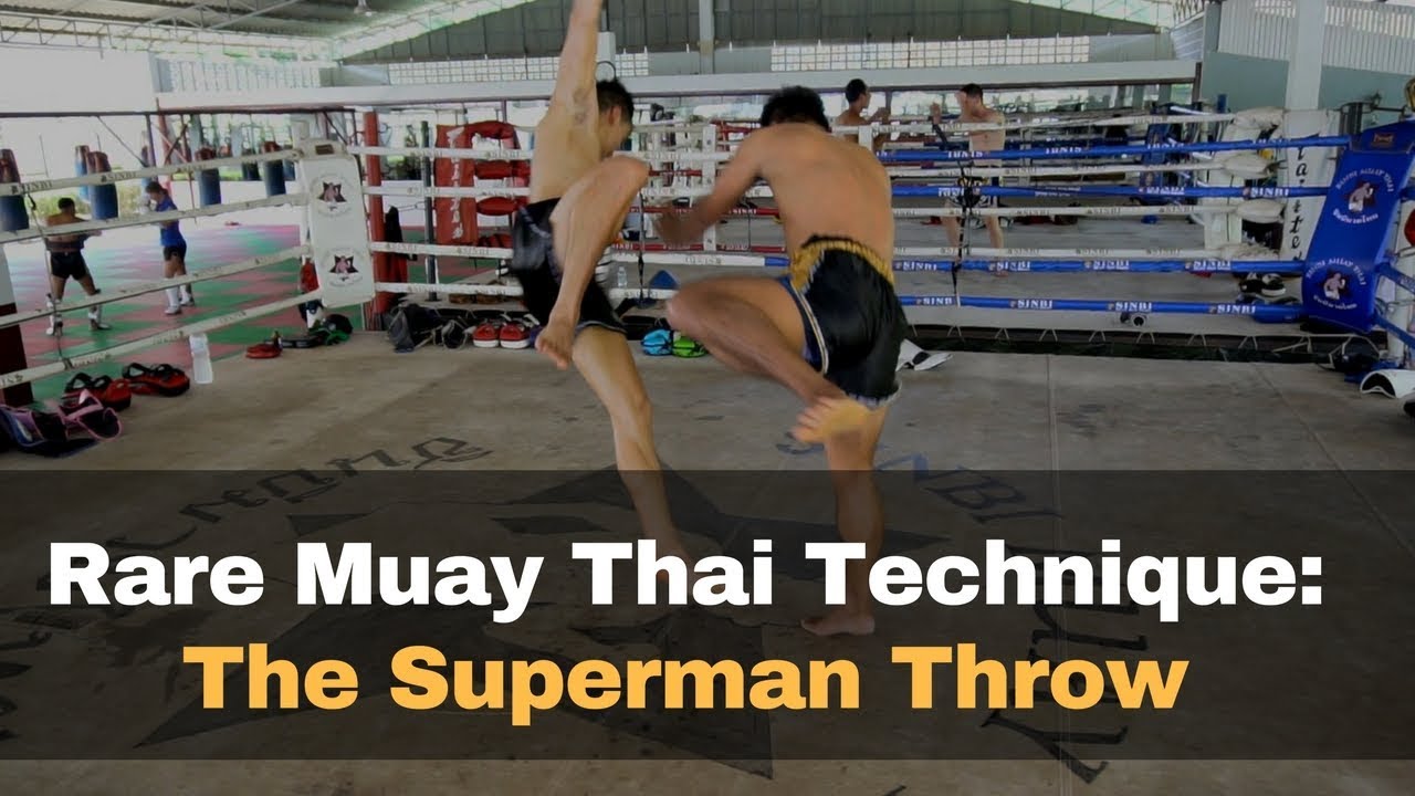 Rare Clinching Throw -  Superman Push from the Muay Thai Clinch
