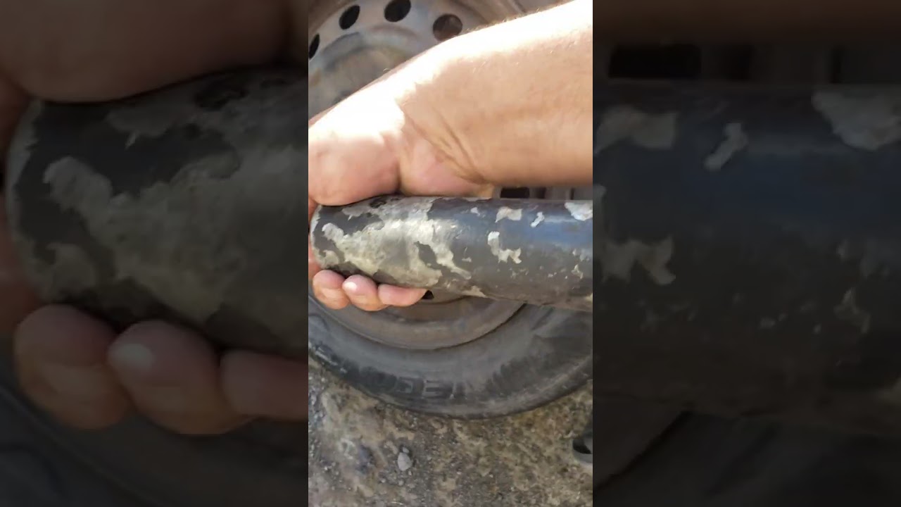 2007 Toyota Wish tire repair, with resin strips. New Zealand. 