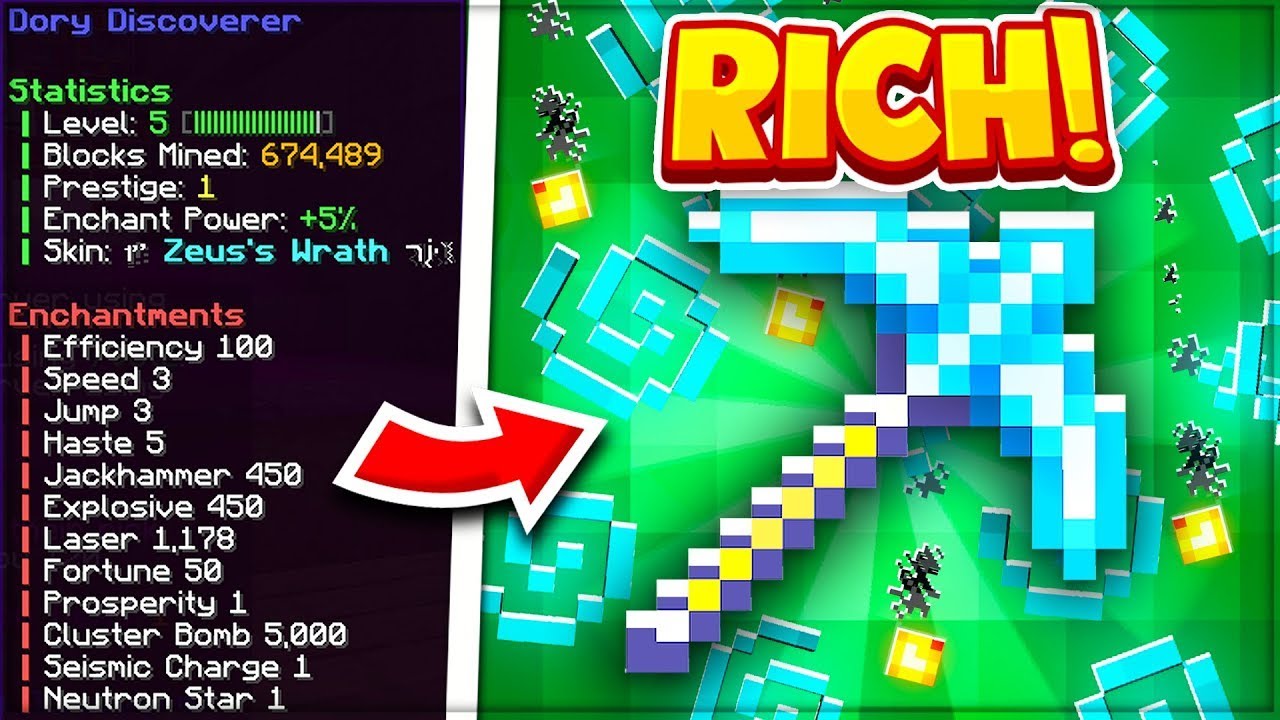 UPGRADE THIS PICKAXE ENCHANT TO GET RICH FST *SOTW* | Minecraft Prisons | AkumaMc