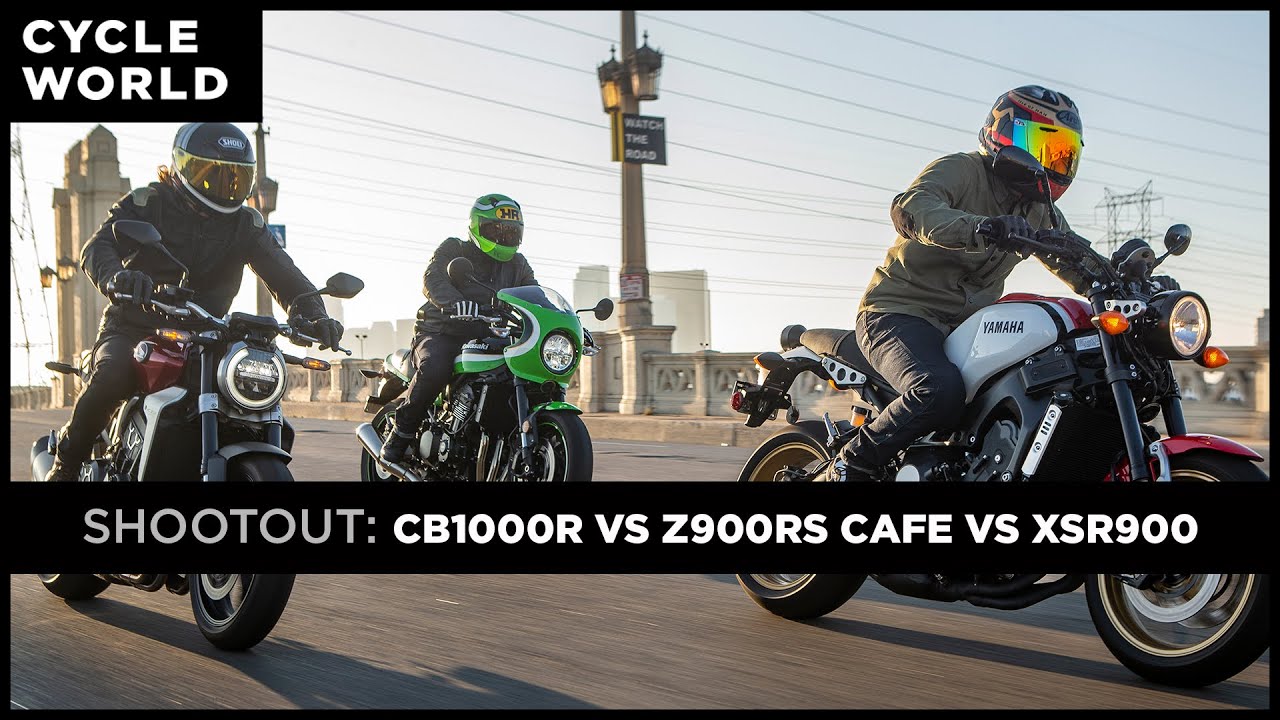 Honda CB1000R против Kawasaki Z900RS Cafe против Yamaha XSR900