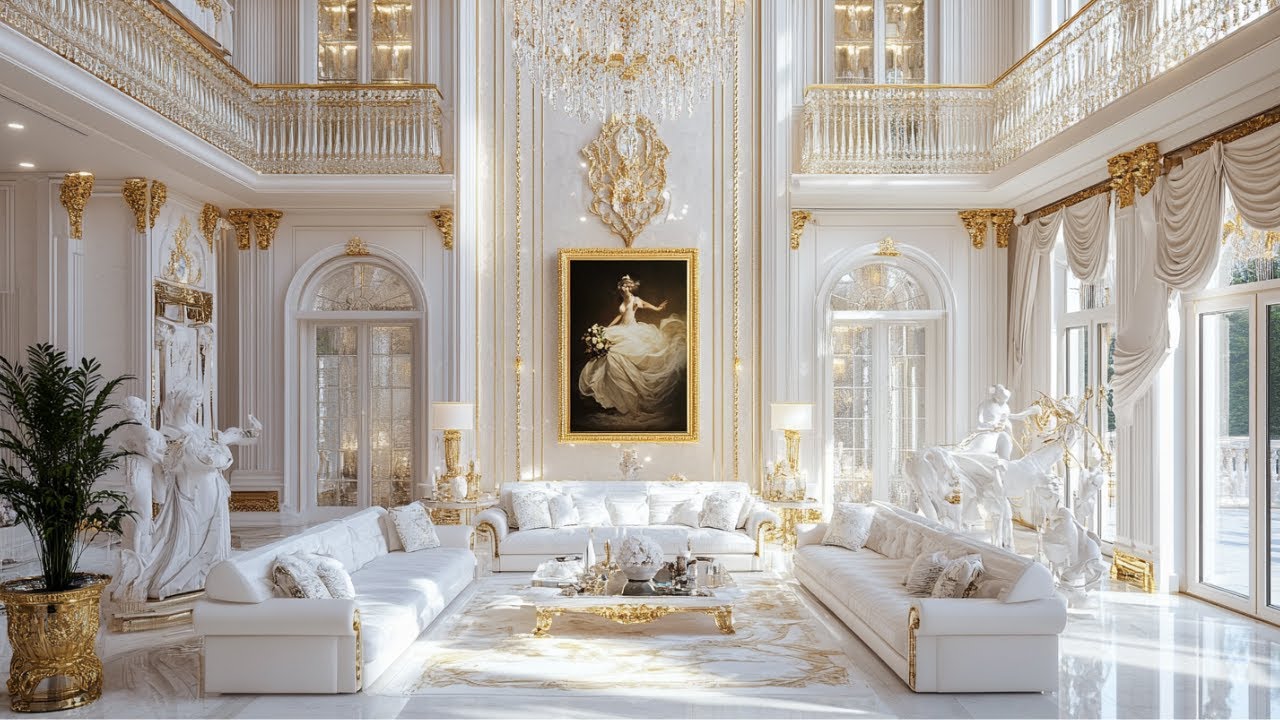 Amazingly Beautiful and Luxurious Modern Classical Living Room Designs with Pure Gold Finishes.