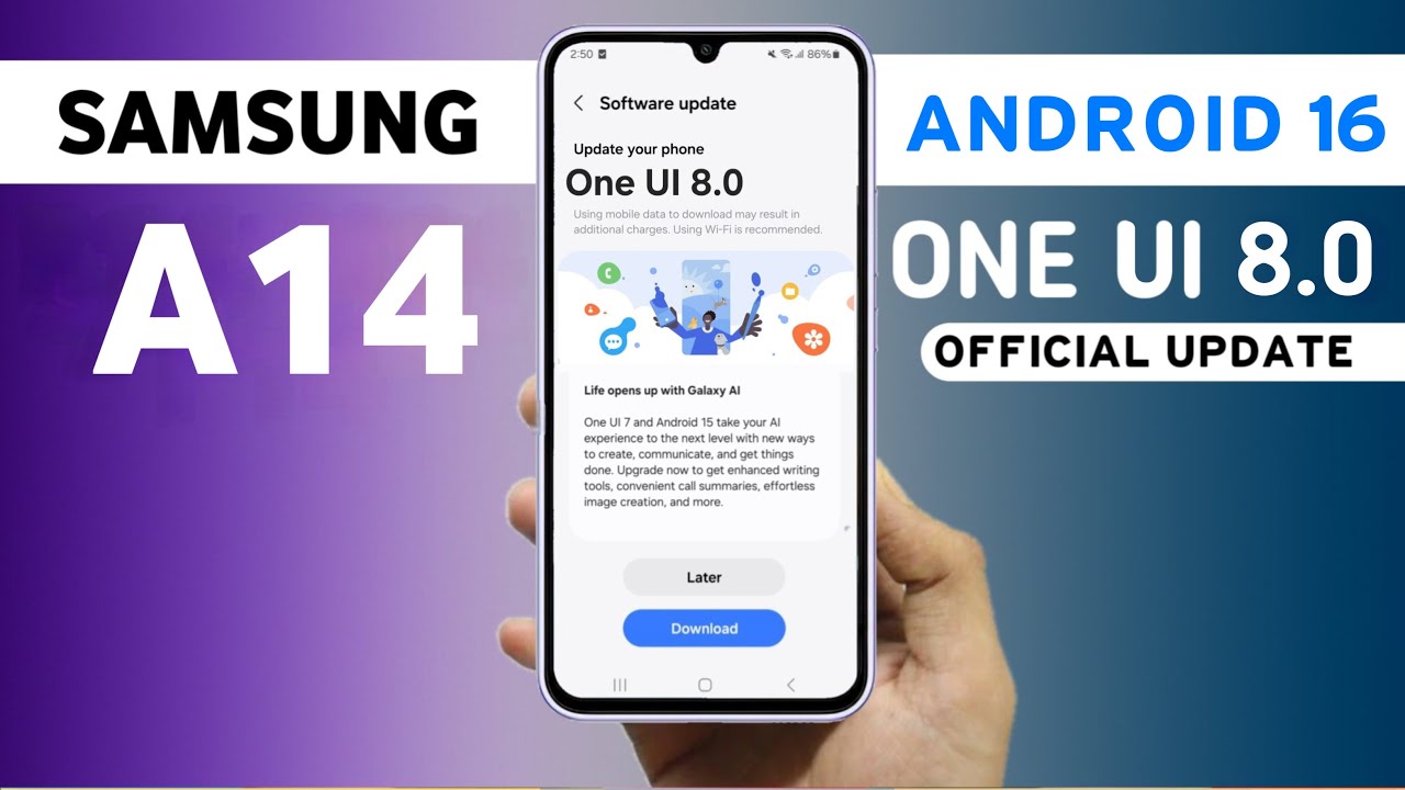 Samsung Galaxy A14 One Ui 8.0 Android 16 Update | New Features | Samsung A14 New Update #SamsungA14