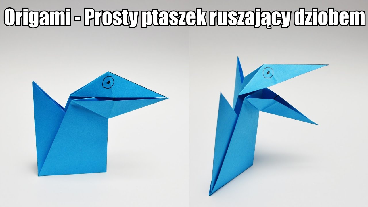 Origami - Prosty ptaszek ruszający dziobem