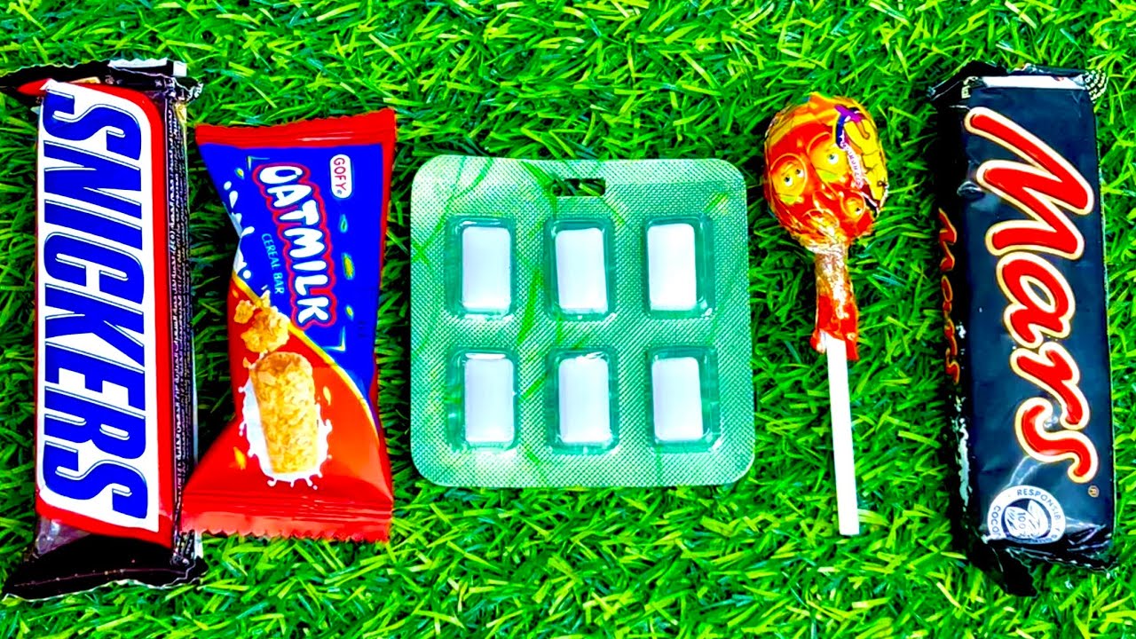 ASMR Most Popular Candys / some lots of colorful rainbow lollipop candy / unpacking chocolate eat