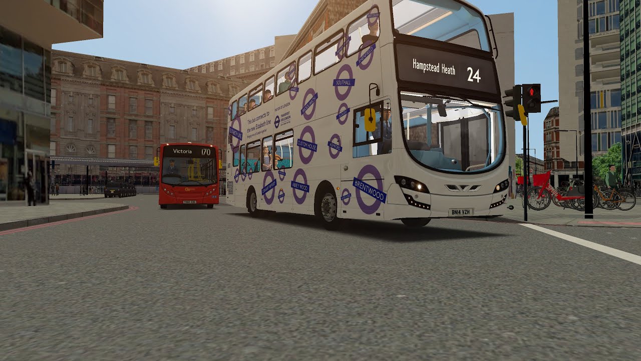 OMSI 2 || 24 to Trafalgar Square || Wright Gemini 3 Elizabeth Line Livery || No Commentary || London