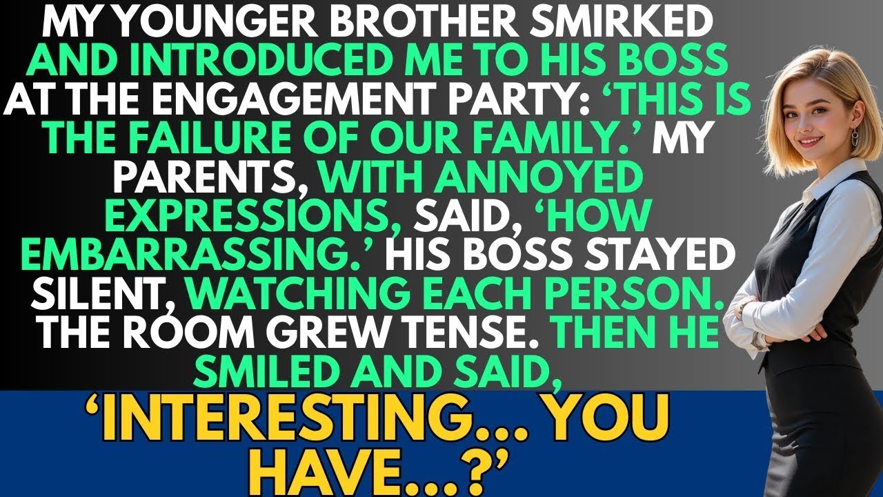 My Brother Smirked and Introduced Me to His Boss as “Our Family’s Failure”Then His Boss Spoke Softly
