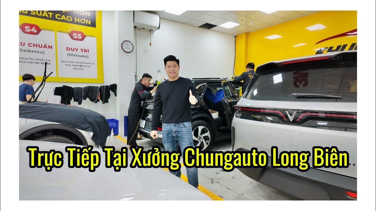Trực Tiếp Buổi Chiều Tại Xưởng Các Xe Limo Green Đang Bọc Ghế Da, Dán Phim Cách Nhiệt
