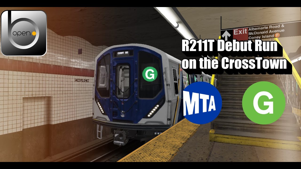 OpenBVE NYC Subway: R211T G Train First Debut Run Arrives at Church Av
