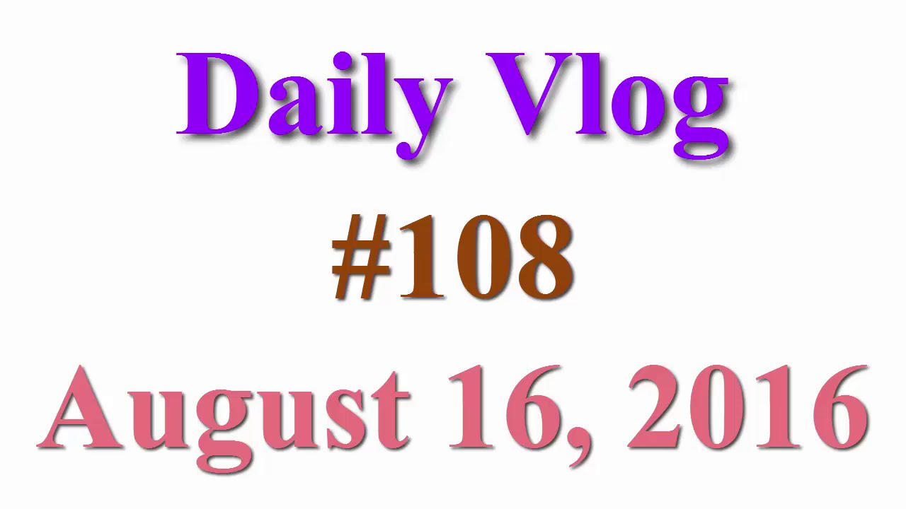 Daily Vlog 108 Aug 16 2016 : Working around the house