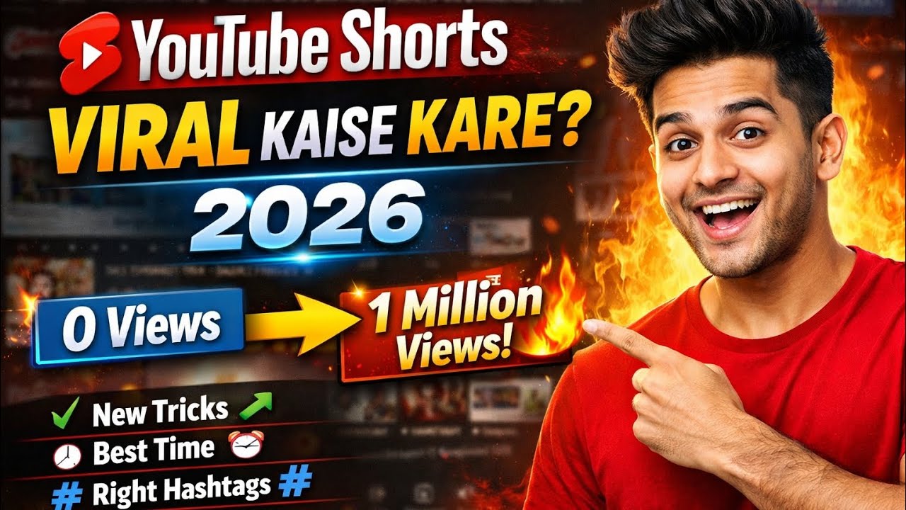 YouTube Shorts Viral Kaise Kare 2026 | 0 Views Se Million Views Tak 🔥