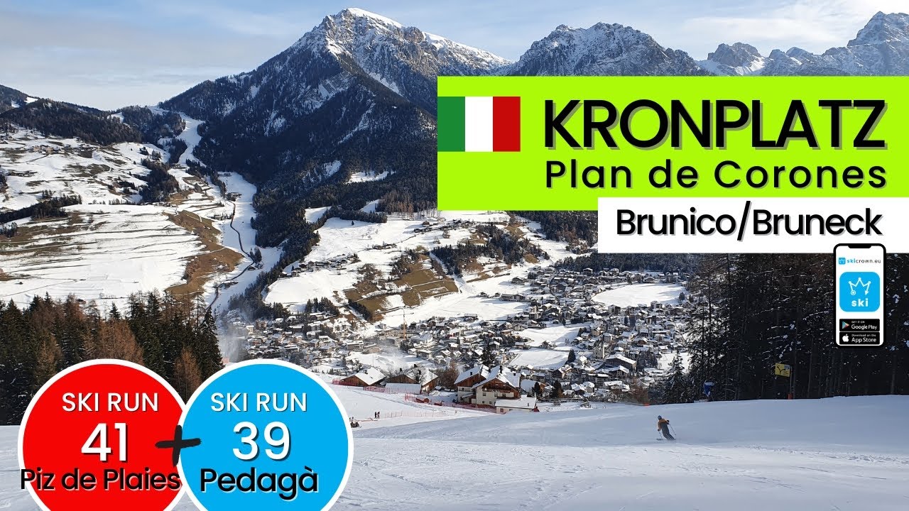 Kronplatz South Tyrol Italy / ski run 41+39, Piz de Plaies + Pedag&agrave;, short video 55