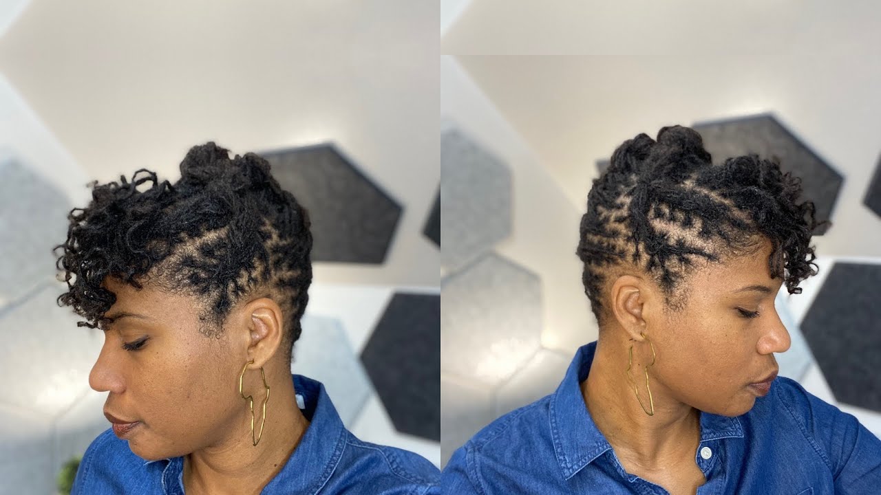 How I Style My Short Microlocs: Cornrow Updo