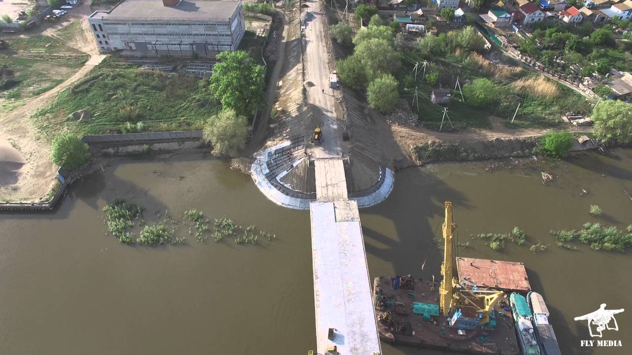 г.Астрахань Полет над мостом через реку Кривая Болда. Квадрокоптер DJI Phantom 3 Professional.