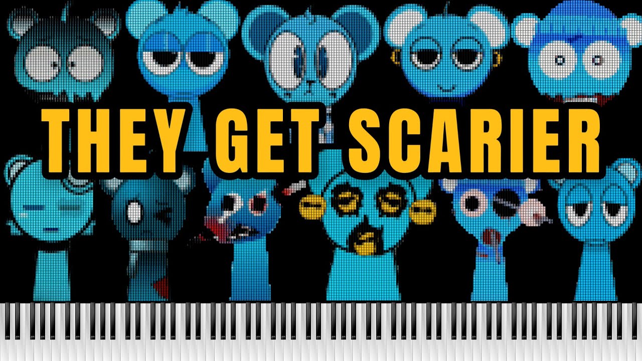Incredibox Sprunki: Sky 50 Stages Evolution ☁️ Drawn with Piano Notes #piano #sprunki #visualizer