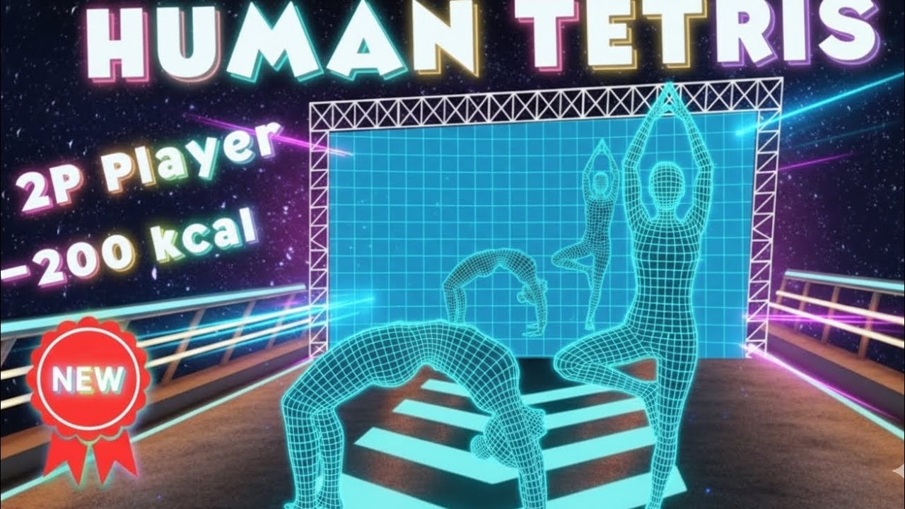 Human Tetris x 2 Player Co-op New Version| Immersive Interactive Warm Up-200 kcal 