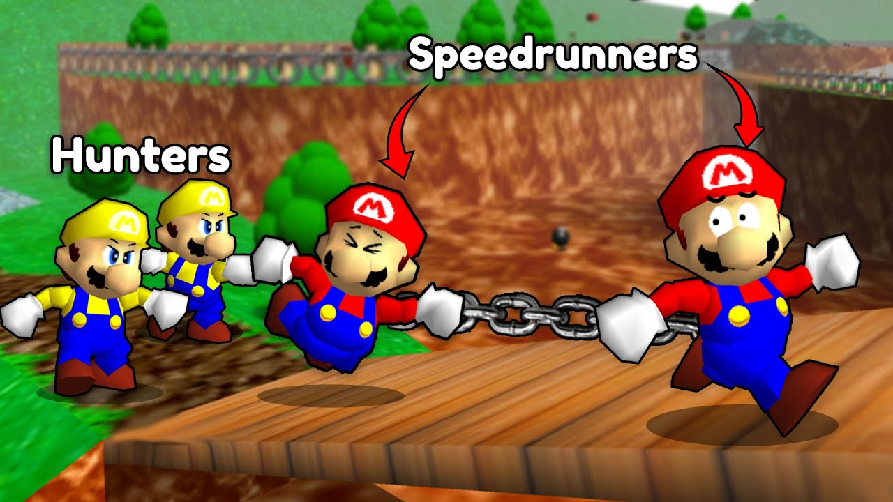 Mario 64 Manhunt, But We're CHAINED TOGETHER