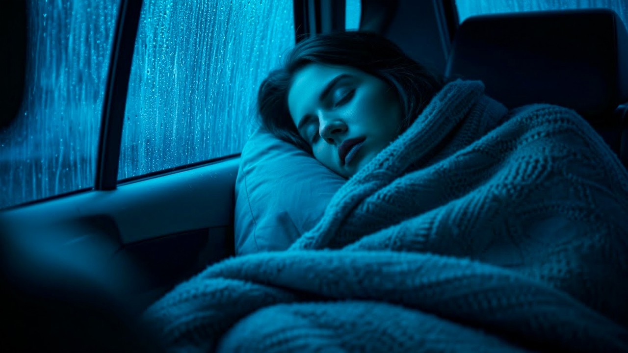 Intense Heavy Rain & thunderstorm on Car Roof | Sleep, Relaxation and Deep Night Calm Rain Ambience