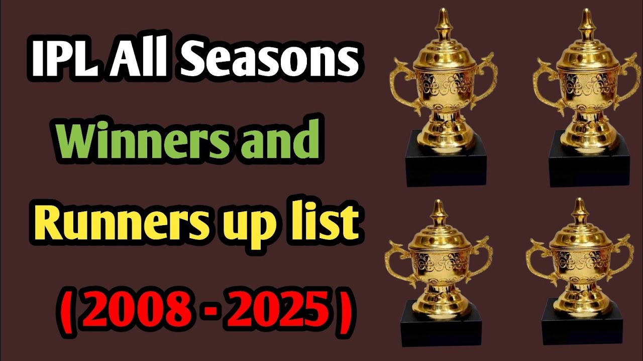 IPL Winners and runners up list ( 2008 - 2025 )| IPL All seasons champion teams |
