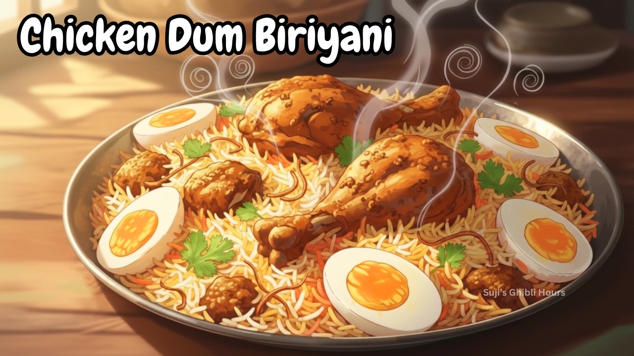 Traditional Chicken Dum Biriyani | Village Style Cooking | Ghibli Style ASMR