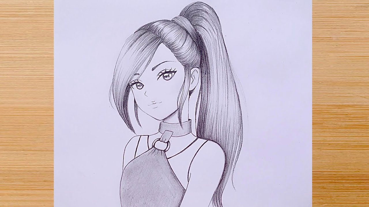 How to draw Anime GIRL  - step by step || Pencil Sketch for beginners