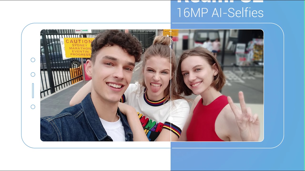 Selfie with AI portrait mode