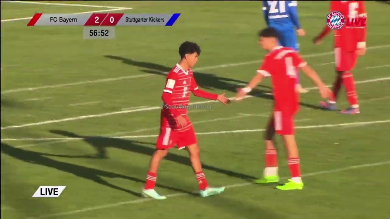 Adam Aznou vs. Stuttgarter Kicker U17 (19/11/2022) | Bayern München