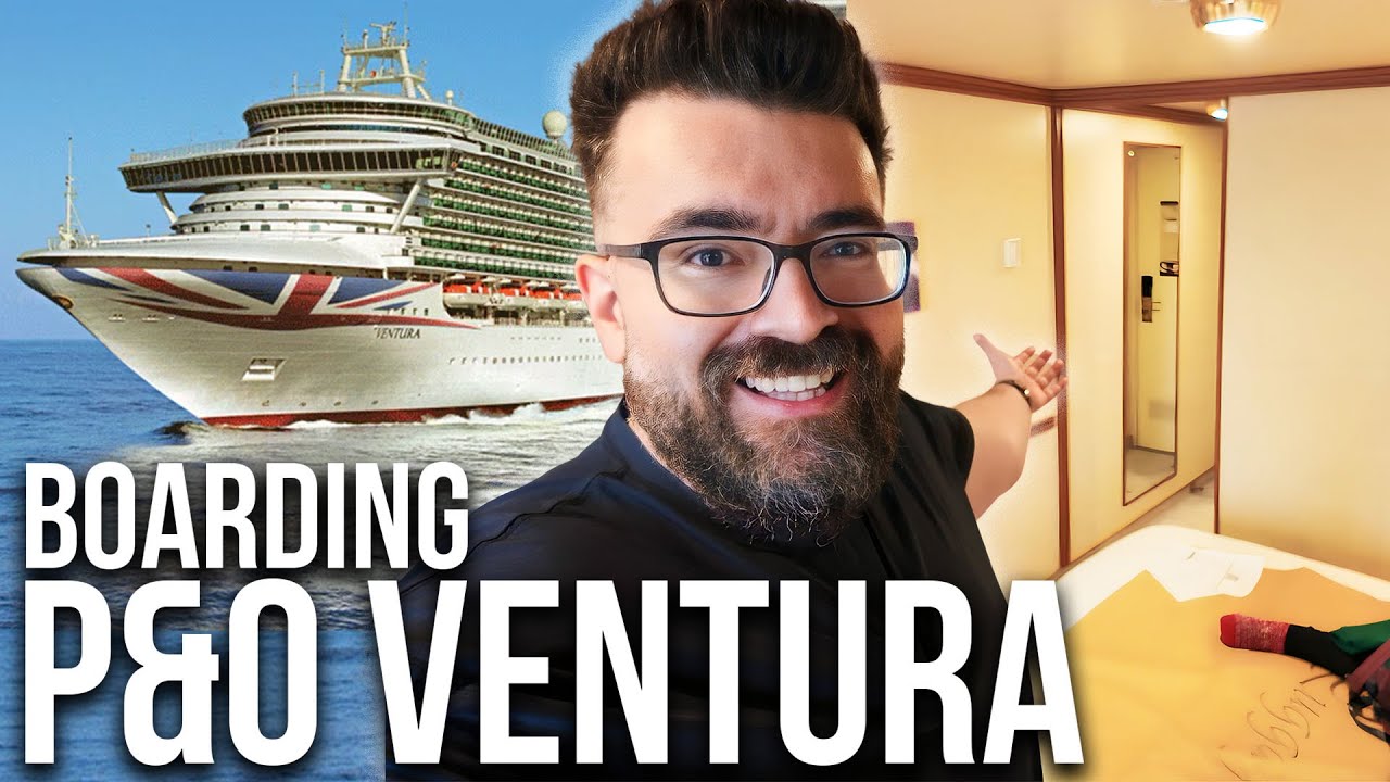 Boarding P&O Ventura – Balcony Cabin Tour & First Impressions! 🚢✨
