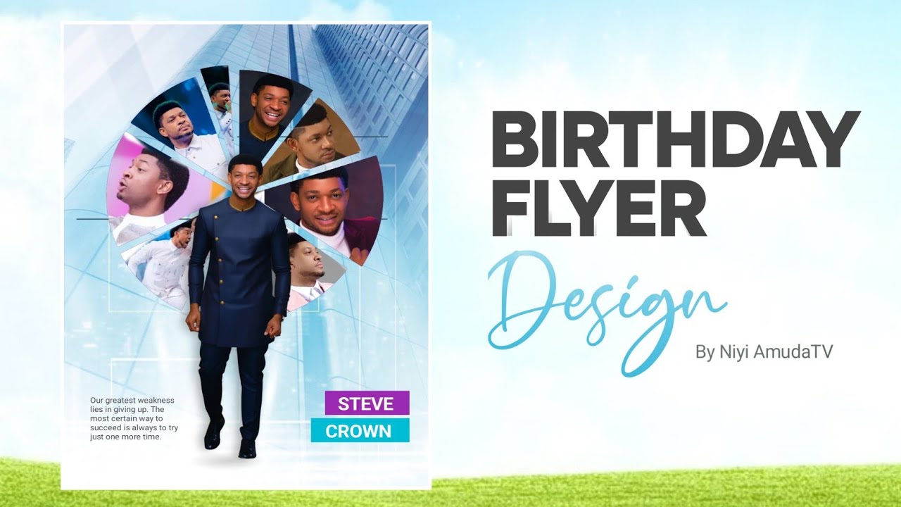 How to create this Circle Division Birthday Flyer Design in Pixellab