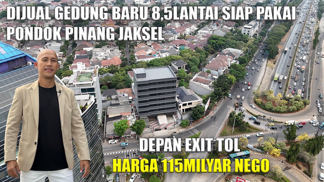 DIJUAL GEDUNG BARU 8,5 LANTAI | SIAP PAKAI PONDOK PINANG JAKSEL | DEPAN EXIT TOL | HARGA 115M NEGO