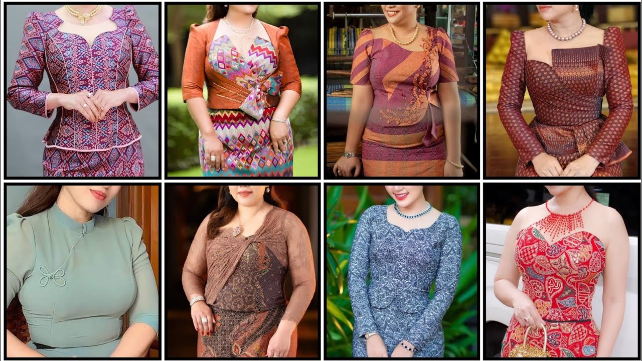 Casual Myanmar dress design | hrang hrang thar ber ber te mizo Myanmar dress