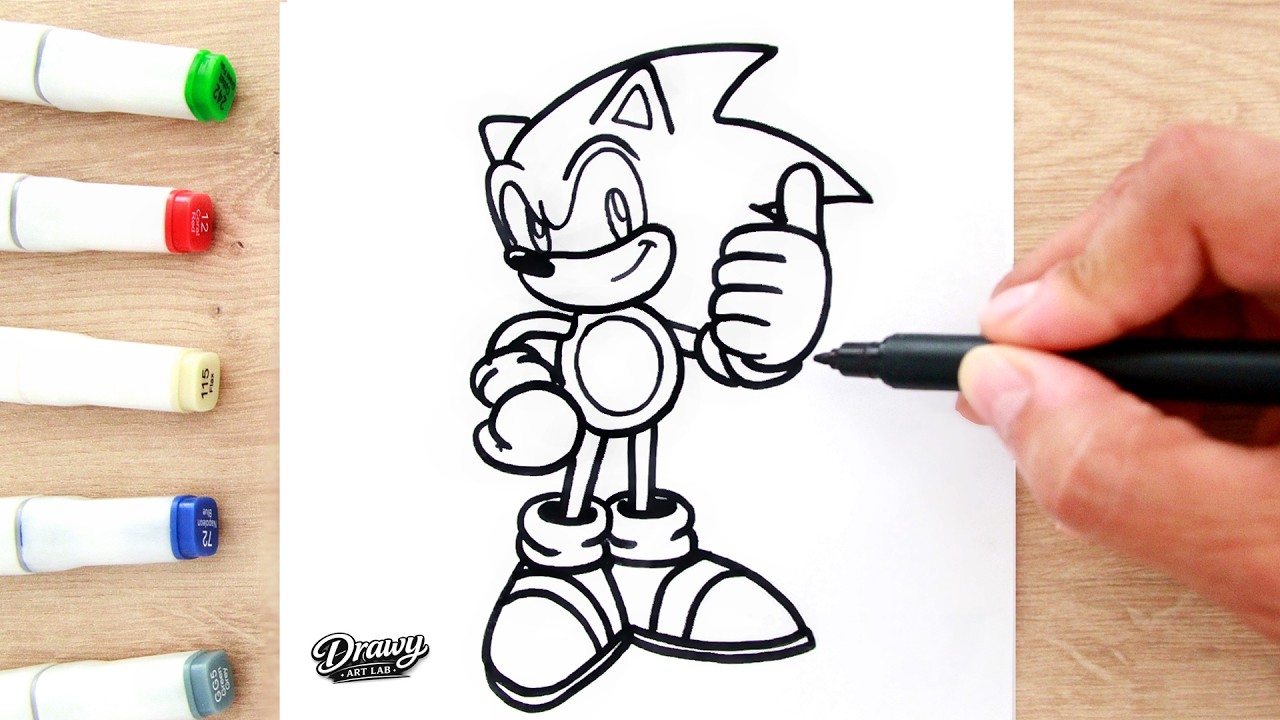 How to Draw Classic Sonic Easy | Full Body Tutorial