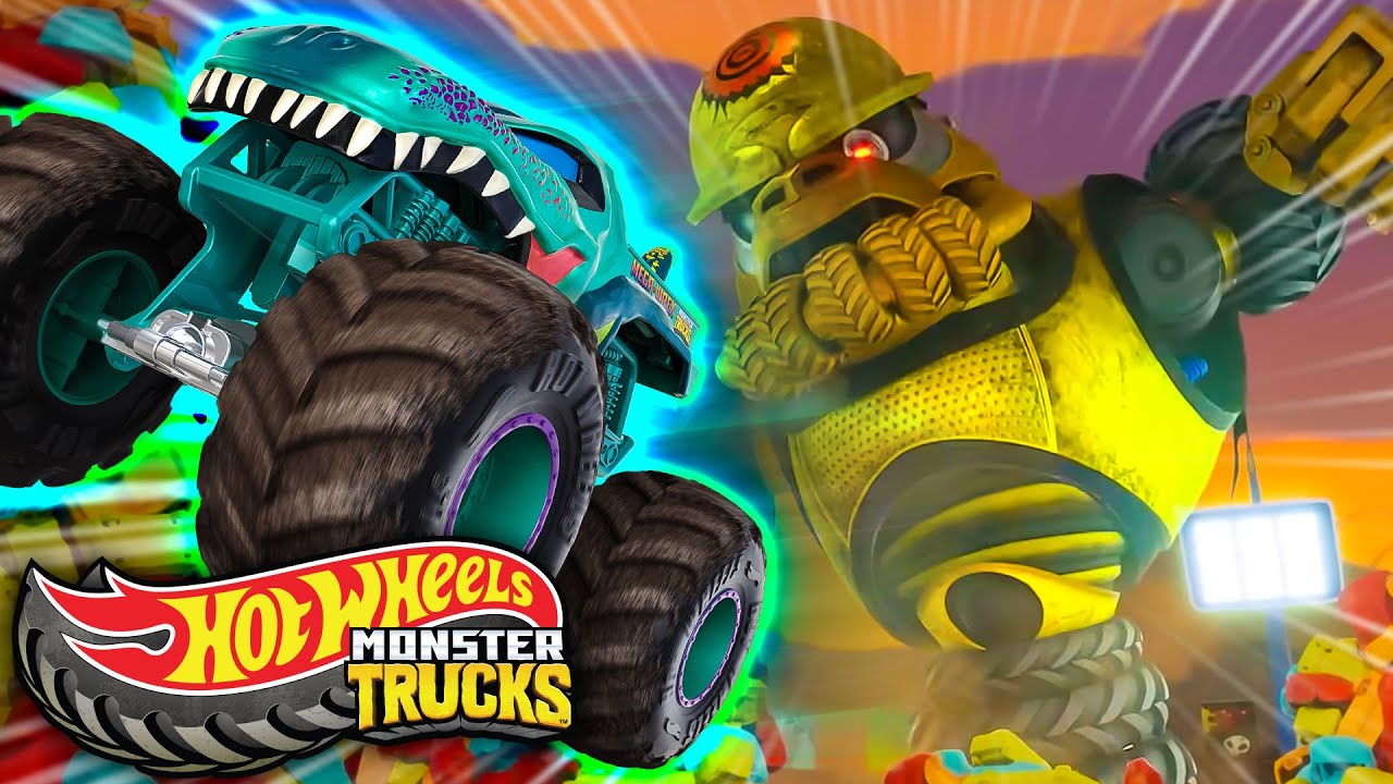 ¡Mega Wrex contra Crushzilla! 🤖💥 | Hot Wheels Monster Trucks Compilación de 40 minutos