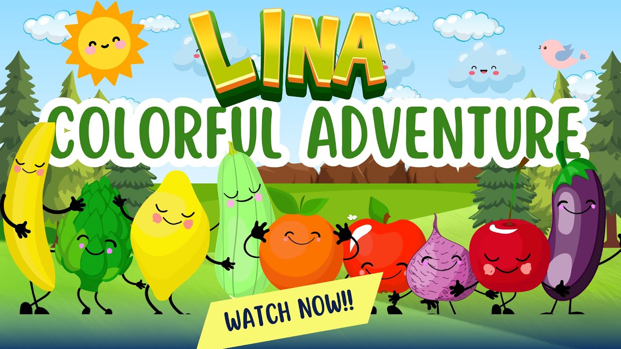 Lina’s Colorful Adventure 🌈 | Learn Colors with Fruits, Animals & Fun Places!