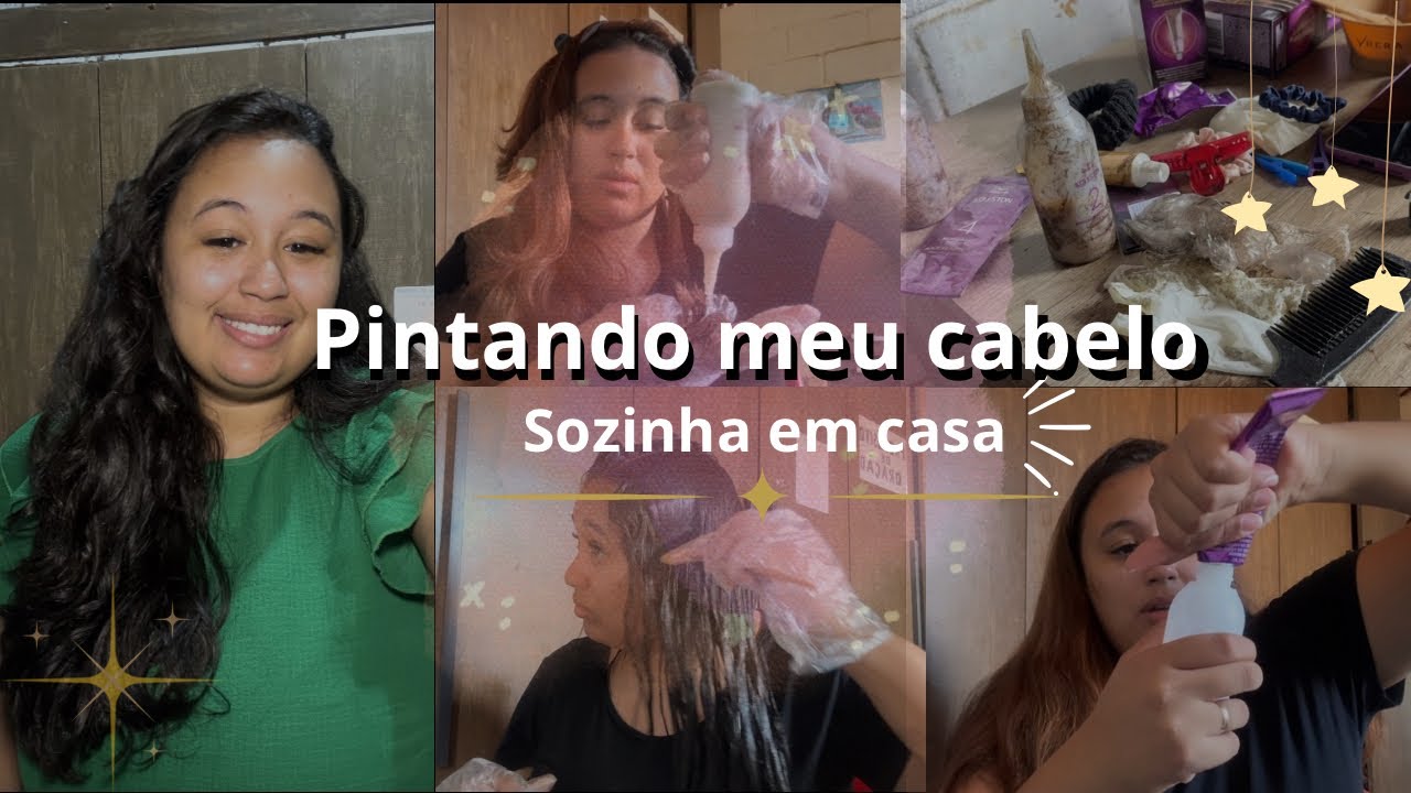 PINTANDO MEU CABELO SOZINHA EM CASA PELA PRIMEIRA VEZ 