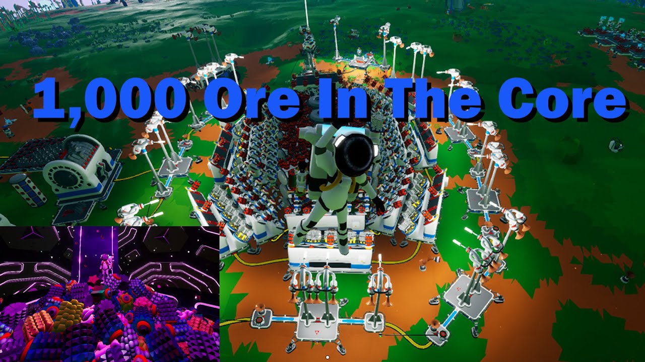 Astroneer Dynamite Blasting 1,000's Of Ore In To The Core
