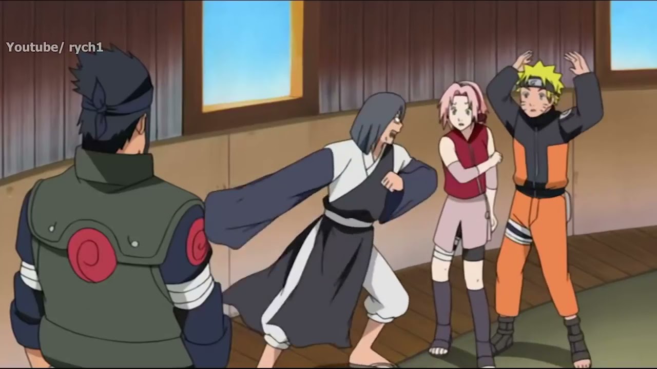 Tsunade se Sienta Encima de Sora y le da la bienvenida a Konoha