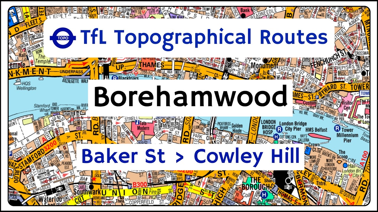Borehamwood - Baker St to Cowley Hill - TfL Topographical Assessment Route Planning